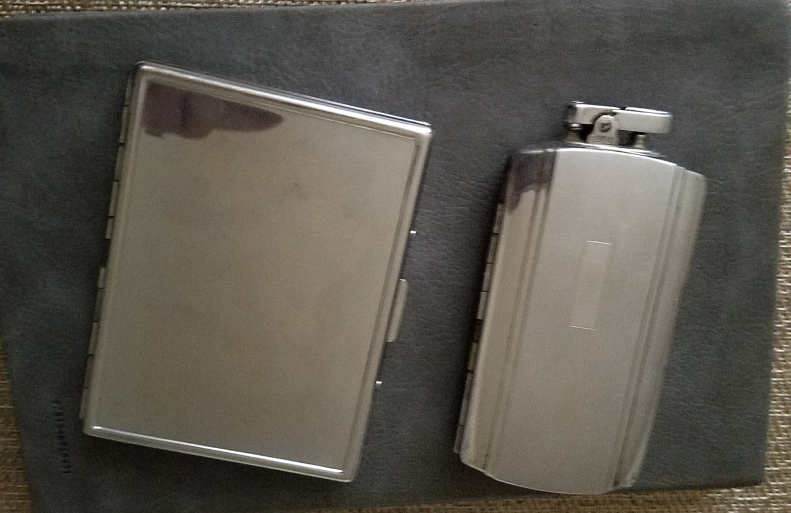 And Unbranded Silvertone Cigarette Case Combo