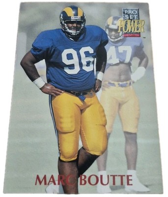 1992 NFL Pro Set Power 329 Marc Boutte Rookie Los Angeles Rams Football Card (Q1