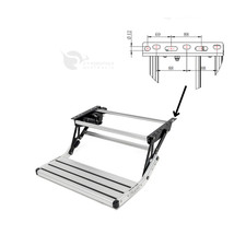 RV Essentials Single Aluminium Manual Pull Out RV Motorhome Caravan Step 200kg