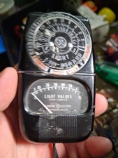 VINTAGE GE Light Exposure Meter Model 8DW58Y4 for Film or Plates w/Leather Case
