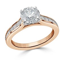 Round Cut Lab-Created 1.65 Ct VVS1 Diamond Engagement Ring 14K Rose Gold Finish