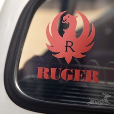 Ruger Logo Decal  Red Phoenix R Firearm Vinyl Sticker | Car Truck Window Toolbox