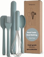 Tampoco Real Kids Cooking  Baking Set, 5 Pc, Food Grade, BPA-Free, Turquoise