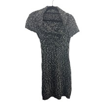 ALYX dress Short Sleeve Cowl Neck Sweater Dress XS Black White Marled Knit