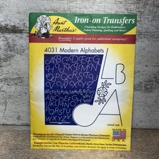 Aunt Martha's Hot Iron Transfers Several Stampings MODERN ALPHABETS 4031 New