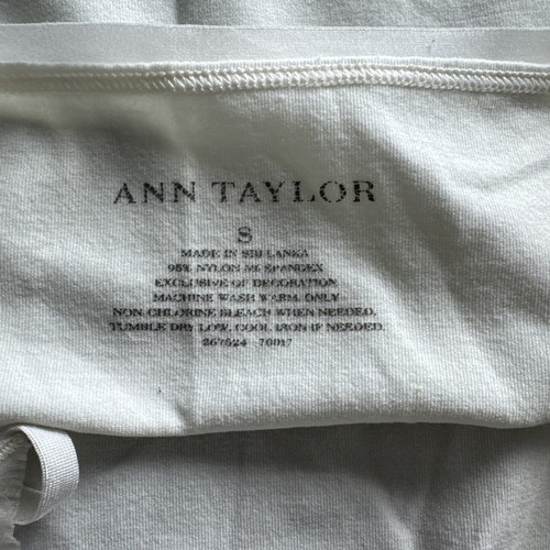 Ann Taylor Off White Nylon Stretch Spaghetti Strap Tank Camisole Size Small S - Picture 7 of 7