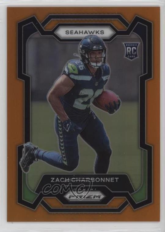 2023 Panini Prizm Rookies Orange Prizm 103/249 Zach Charbonnet #392 4d3