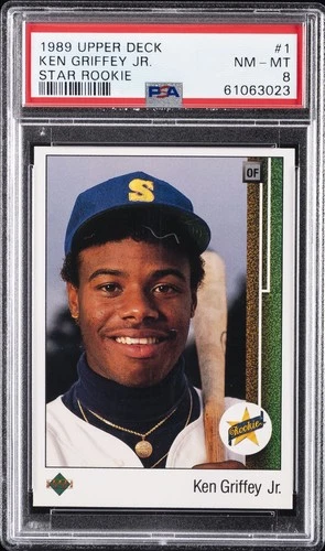1989 UPPER DECK STAR ROOKIE #1 KEN GRIFFEY JR. ROOKIE RC PSA 8