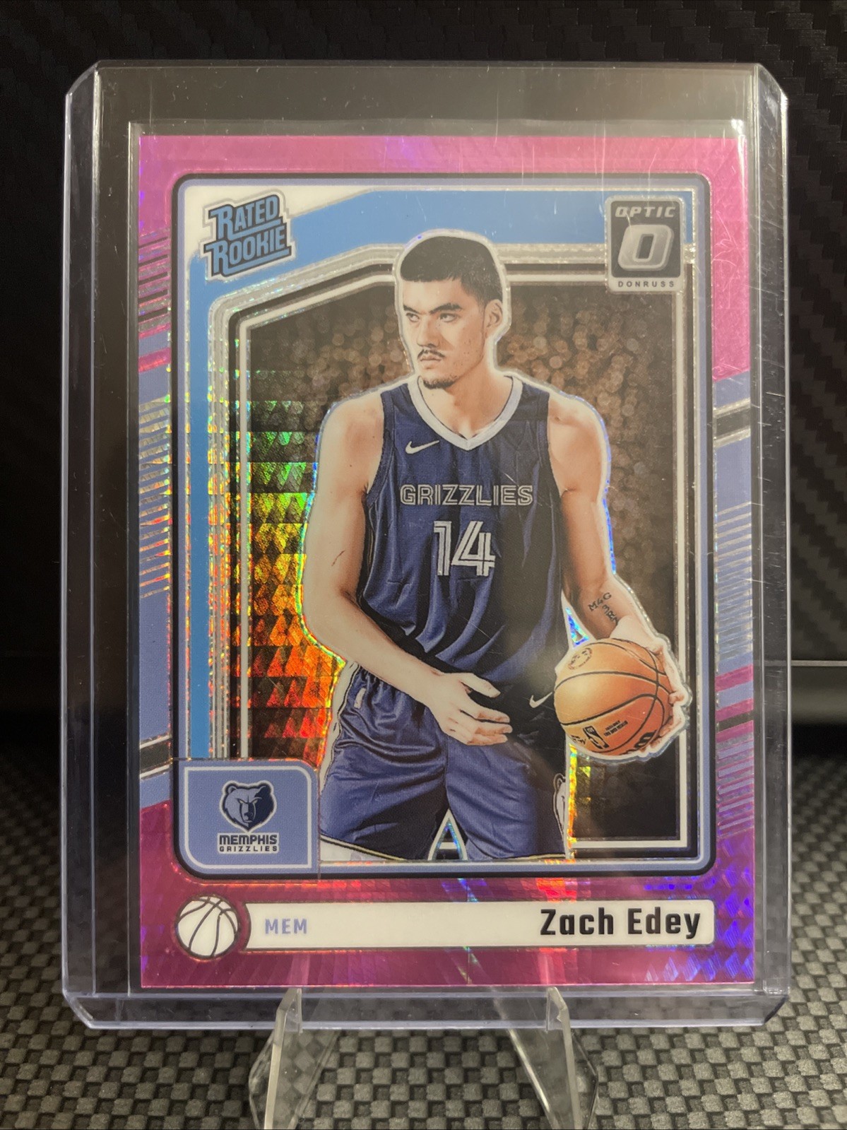 2024-25 Panini Donruss Optic - Rated Rookie Zach Edey #288 Pink Hyper Prizm (RC)