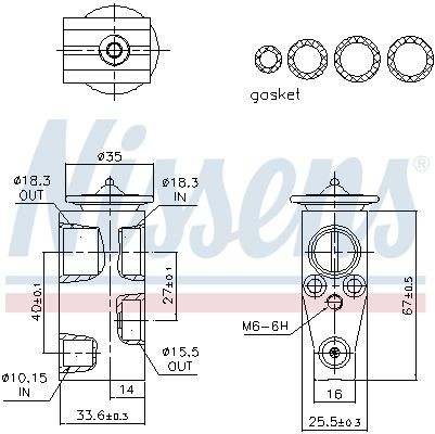 Nissens 999491 Expansionsventil, DrosseldüSe Der Klimaanlage Passt Zu: Mazda 3,-image
