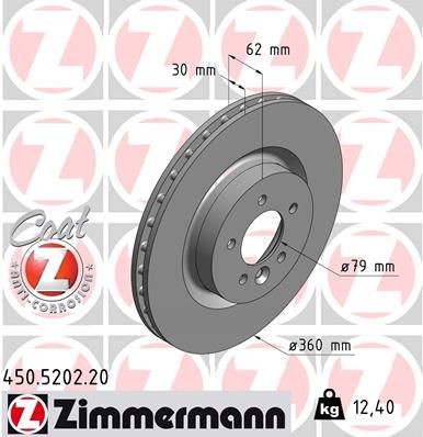 Zimmermann Bremsscheibe 450.5202.20 FüR Land Rover-image