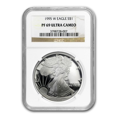 NGC準最高鑑定 PF69 1995年 ケネディ　1/2ドル銀貨　SV900 1995-W Proof American Silver Eagle PF-69 NGC | eBay