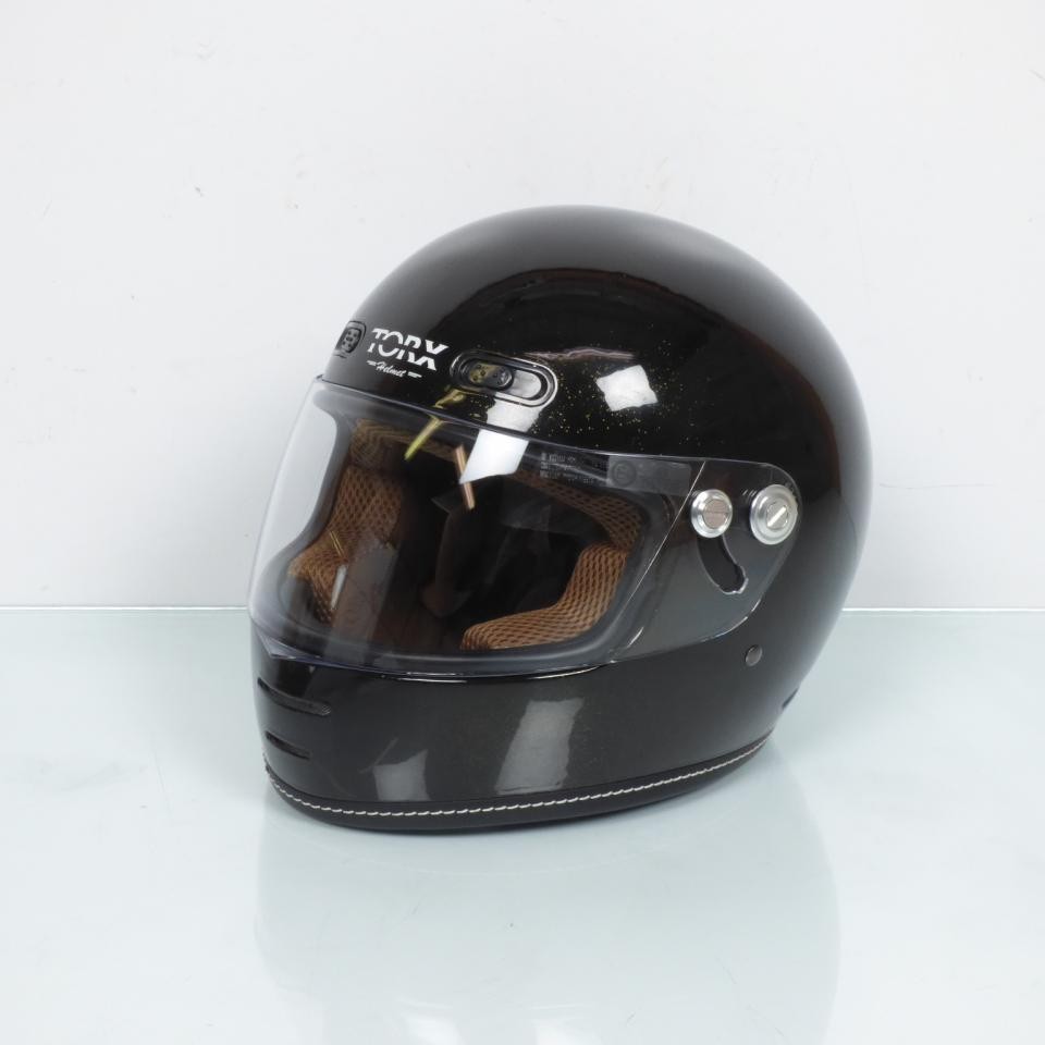 Casque intégral Torx Barry noir brillant pour trajets quotidiens en ville