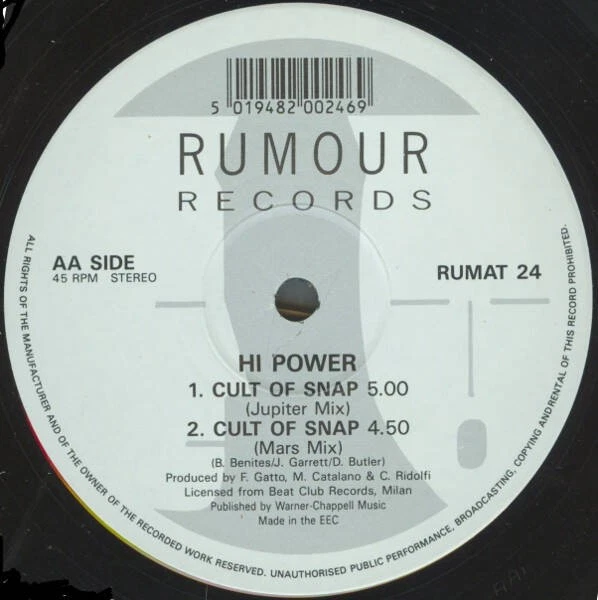 Hi Power - Simba Groove / Cult Of Snap - Used Vinyl Record 12 - N5628z, photo 4 of 4