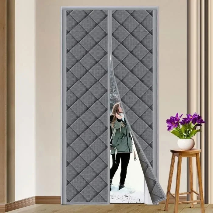 Rideau isolant thermique magnétique 90x210cm contre le froid de la porte du balcon