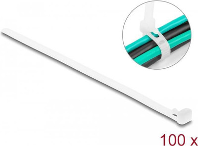 Delock Wiederverwendbare Kabelbinder B 200 x B 7,2 mm 100 Stück weiß
