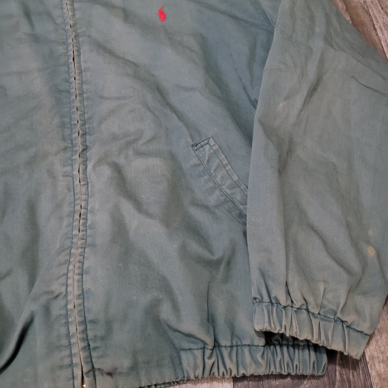 Vintage 90s Polo Ralph Lauren Harrington Bomber Jacket Plaid Lined Green Mens M