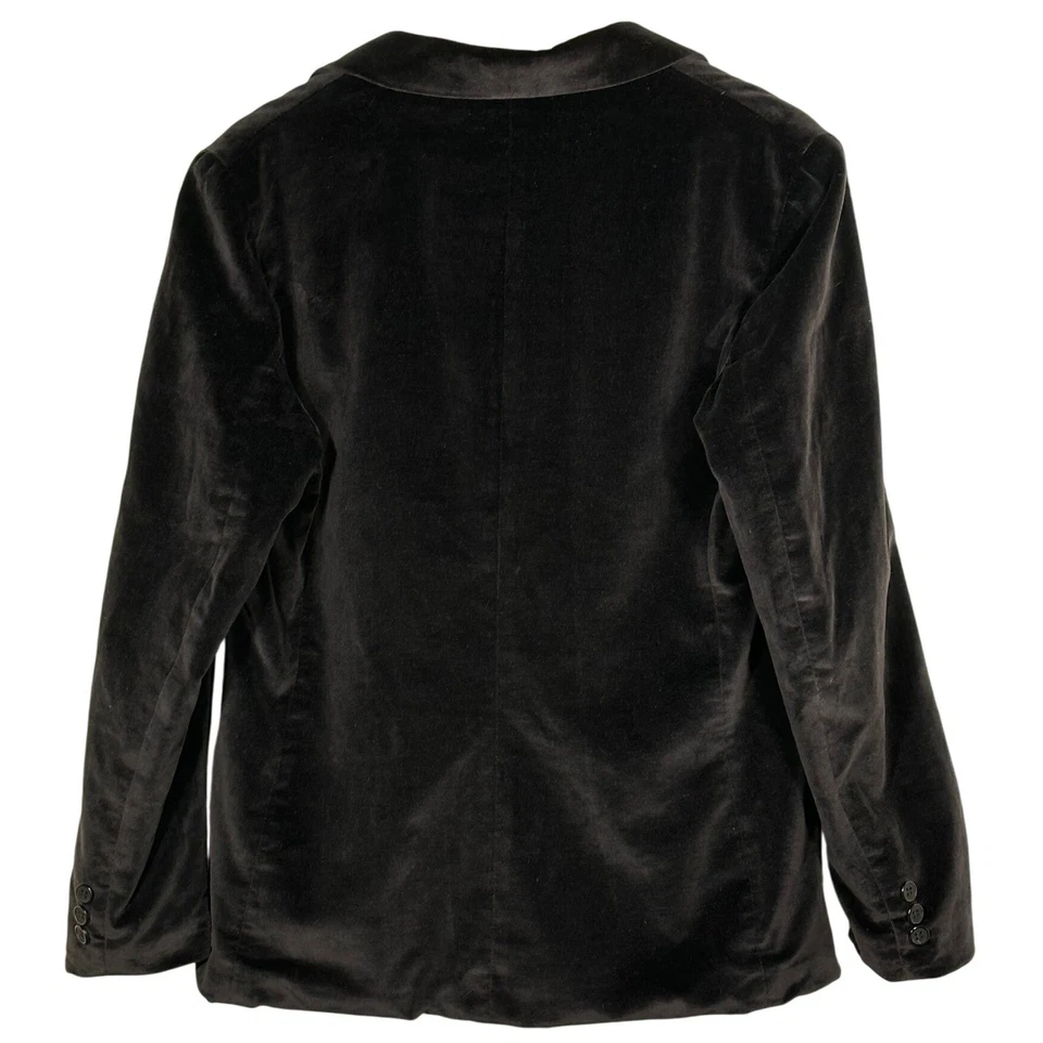 Chaqueta Blazer Vintage Terciopelo Mujer Negra Botón Único Muescas Solapa Talla Grande Foto 3 de 4