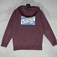 VANS of the Wall Hoodie Youth Sz M Heathered Maroon Full Zip Sweater Sweatshirt