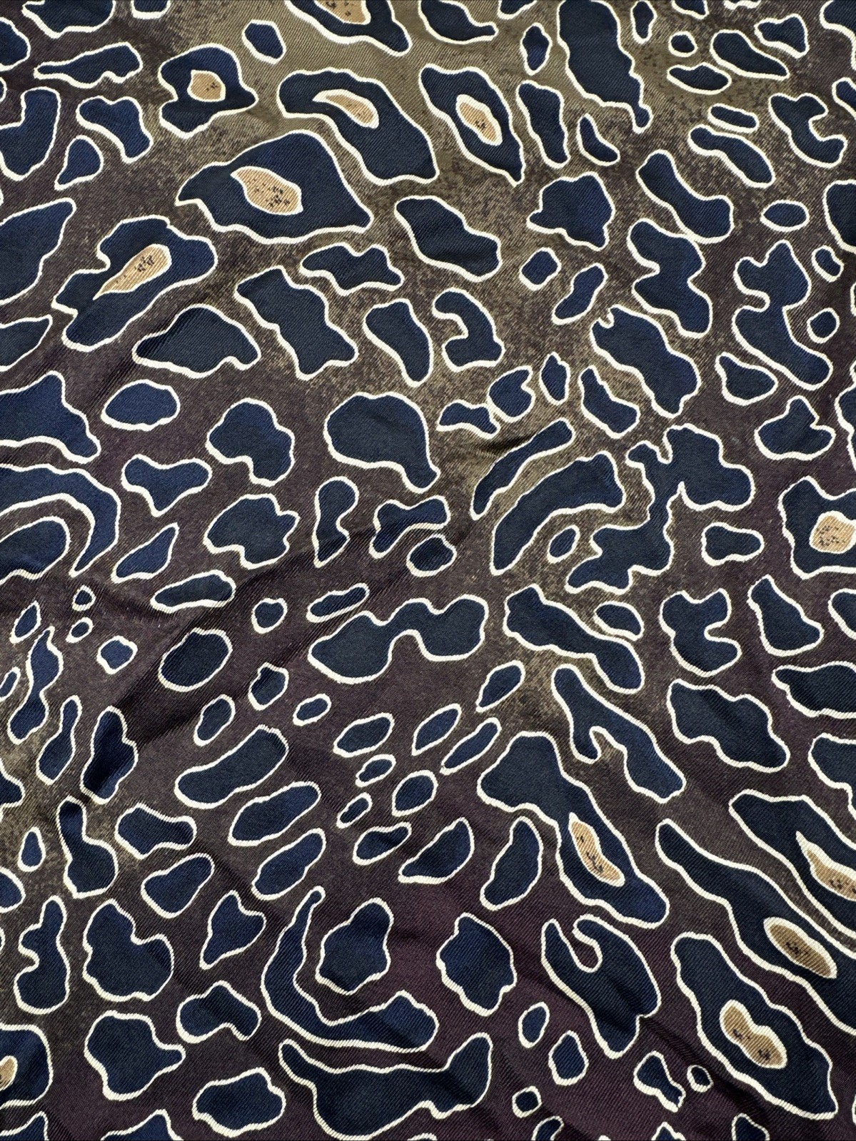 Tory Burch Animal Print Navy Blue Long Sleeve Shirt. Women's Size M thumbnail 2