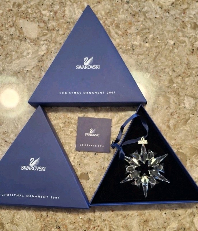 SWAROVSKI 872200 2007 Annual Edition Crystal Star Ornament W/Boxes & COA - Clear
