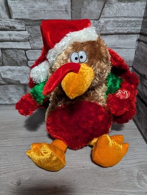WORKS Dan Dee Moving Singing Christmas Turkey Plush Gobble Animated Decor Toy