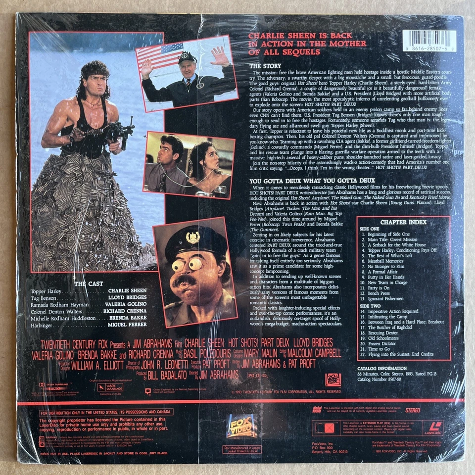 Hot Shots Part Deux (Laserdisc, 1993) Charlie Sheen - Image 2 of 2