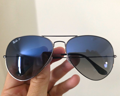 Ray-Ban RB3025 004/78 Polarized Aviator Sunglasses 62mm Gunmetal w/ Case