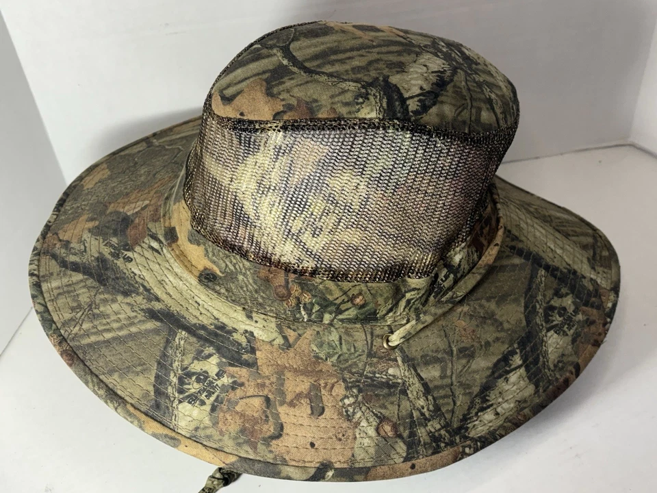 Mossy Oak Camuflaje Ventilado Ala Ancha Exterior Senderismo Sombrero Caza Safari Sol XL Foto 3 de 4
