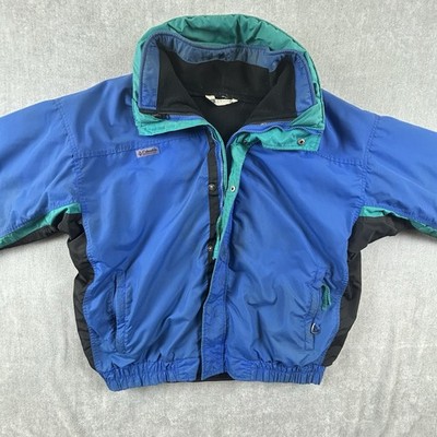 Columbia Bugaboo 2 In 1 Jacket W/fleece Mens XL LRG Blue/Teal Zip Button Coat