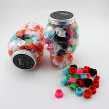 ASPIRATION Mixed 150pcs Silicone Tattoo Ink Cup 21mm Soft Ink Cap Suction Base