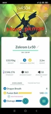 Pokemon Shiny Zekrom LV50 3moves (Fusion Bolt) GO -TRA'DE- Read item Description