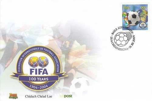 IRELAND EIRE 2004 FIFA FOOTBALL CENTENARY FIRST DAY COVERS x 2 FDC SG 1642