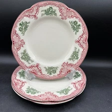 VTG Johnson Bros Old Britain Castles Pink Christmas Accent Salad Plate(s) 8.5"
