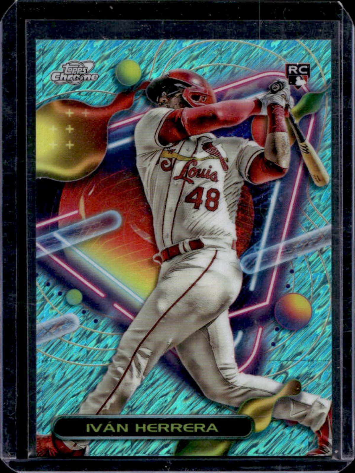 2023 Topps Cosmic Chrome Ivan Herrera RC Aqua Equinox Refractor #/199 Cardinals