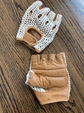 A.K. Leather & Textile, Half Finger Leather and Crochet Mesh Gloves, Size XXL