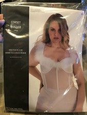Woman s White Corset Adult Plus 2xl 18/20- NEW