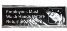 Employees Must Wash Hands Self Adhesive Laminated Stickers 2 Pack 9" x 3" Signs