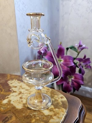 Vintage Glas Aroma Ölbrenner Duftlampe Teelichthalter