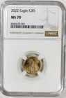 2022 $5 1/10 OZ GOLD EAGLE! NGC MS70! THE BEST THERE IS! GORGEOUS COIN! NR#G3080