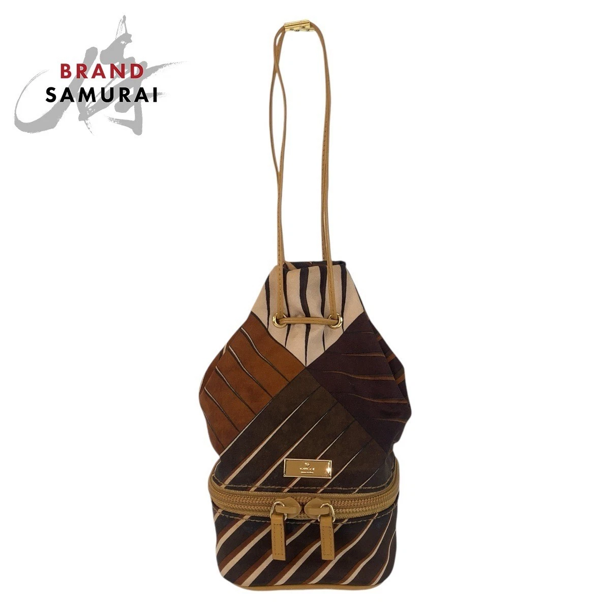 Sac à main pochette femme GUCCI marron doré quincaillerie nylon 039 9054 t 501043 du Japon