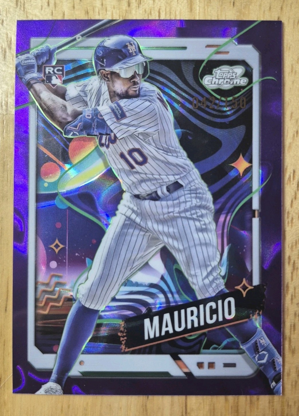 Ronny Mauricio | 2024 Topps Cosmic Chrome #10 Purple Nebula Refractor /150 (RC)