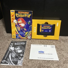 Knuckles' Chaotix Sega Genesis 32X 1995 Complete in Box with Registration Card.