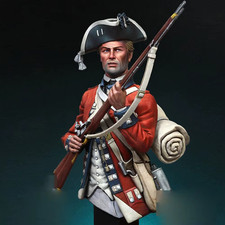 1/12 Scale British Redcoat Soldier Bust Resin Figure Historical Miniature Model