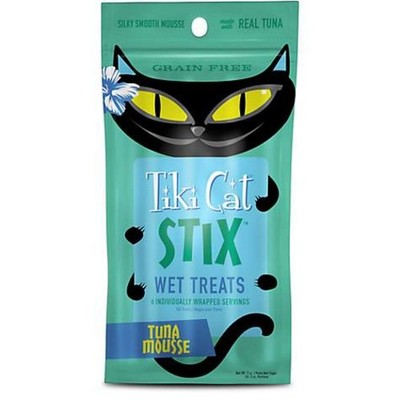 Cat Treats Grain Free Wet Mousse Tuna 3oz Pouches 6 Count Tiki Stix Cats 3ounce