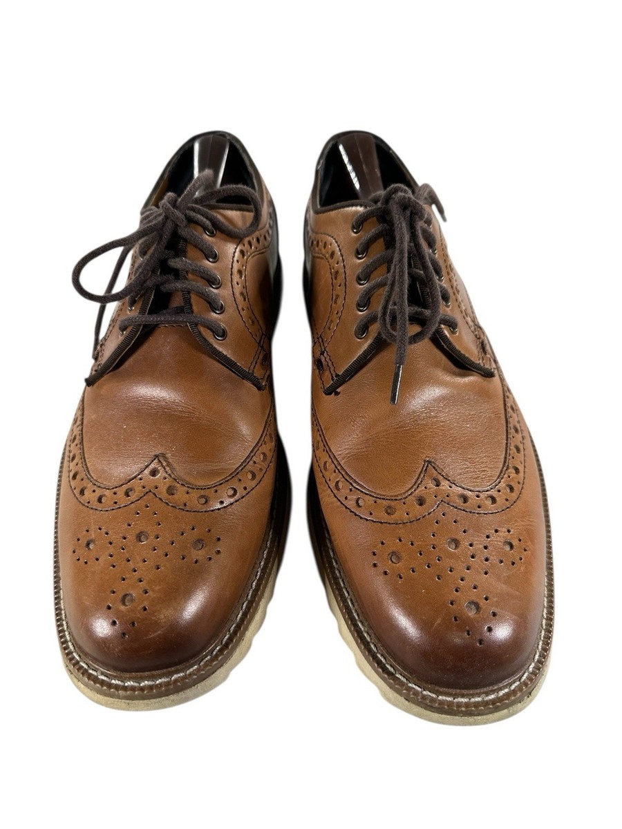 Johnston & Murphy Mens Size 9.5 M Brown Leather Wingtip 
