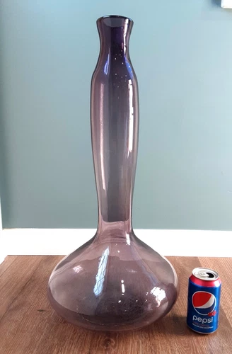 BLENKO Art Glass SIGNED HUGE 5815 L Mulberry Architectural Decanter Genie Bottle