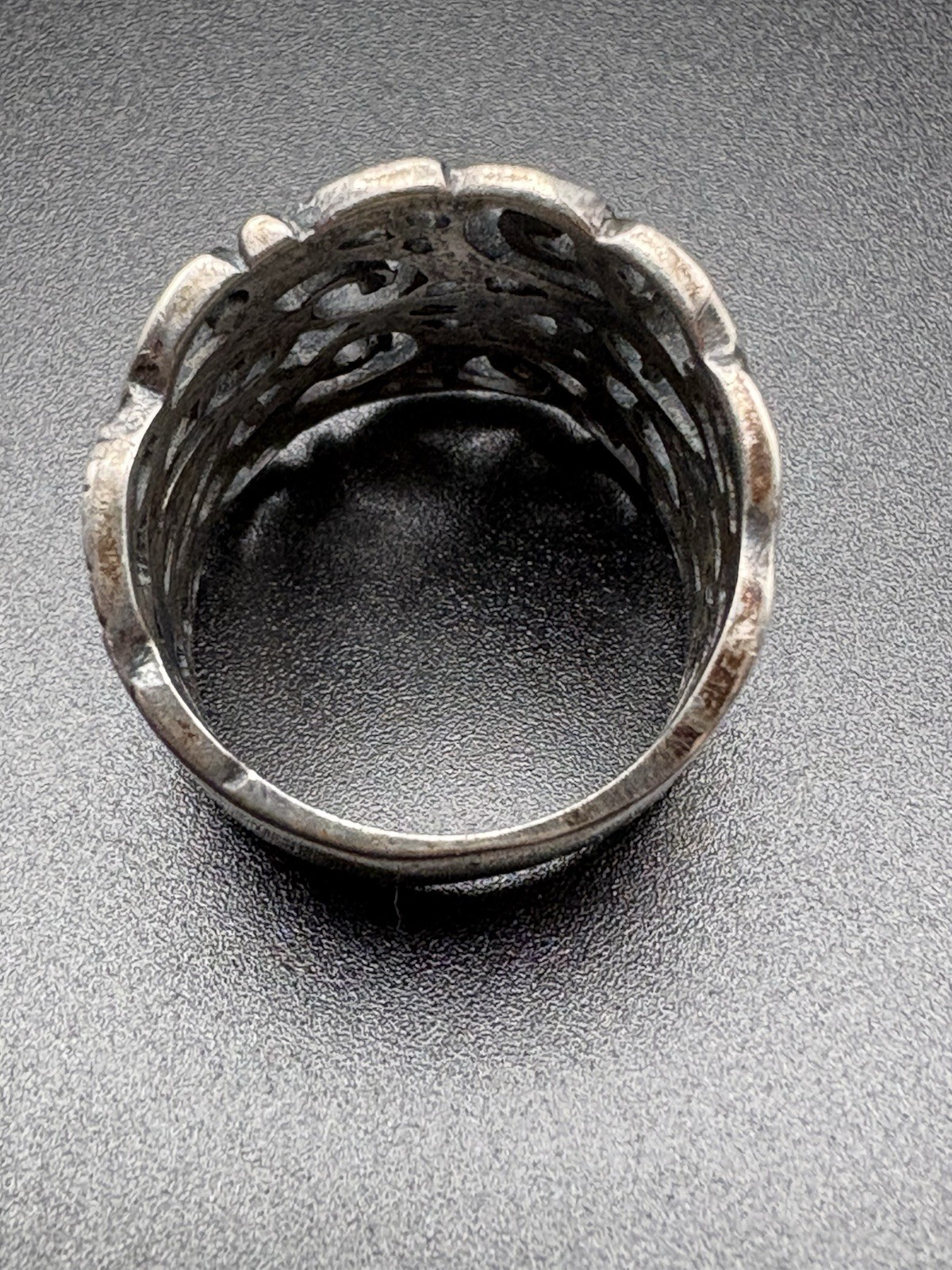 Rectangular Silver Ring Design Vintage 925 Sterling Silver Filigree Scroll Wide Band Ring | eBay