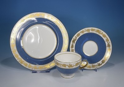 Wedgwood ''Whitehall Blue Powder'' Kaffeegedeck 3-teilig