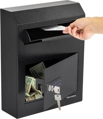 Key Drop Box with Lock, Drop Slot Depository Safe Box Digital Keypad, Money Drop